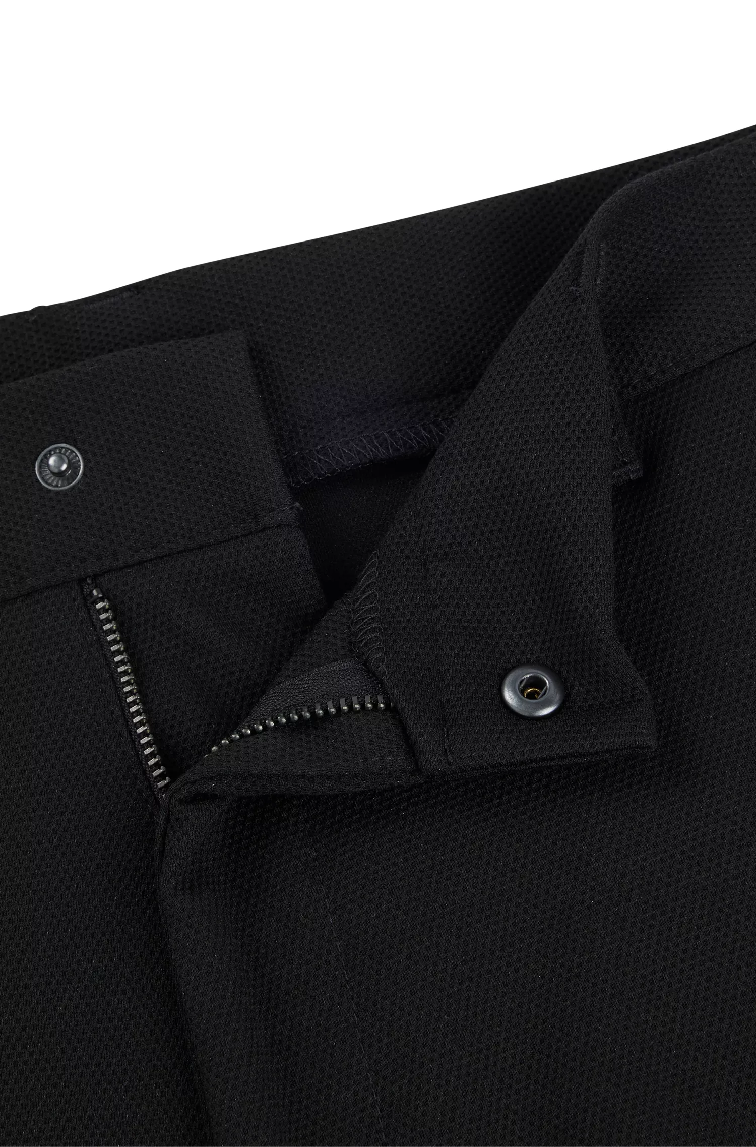 Calça cargo HUGO vermelha, corte slim, em malha estruturada de alta performance com elasticidade.