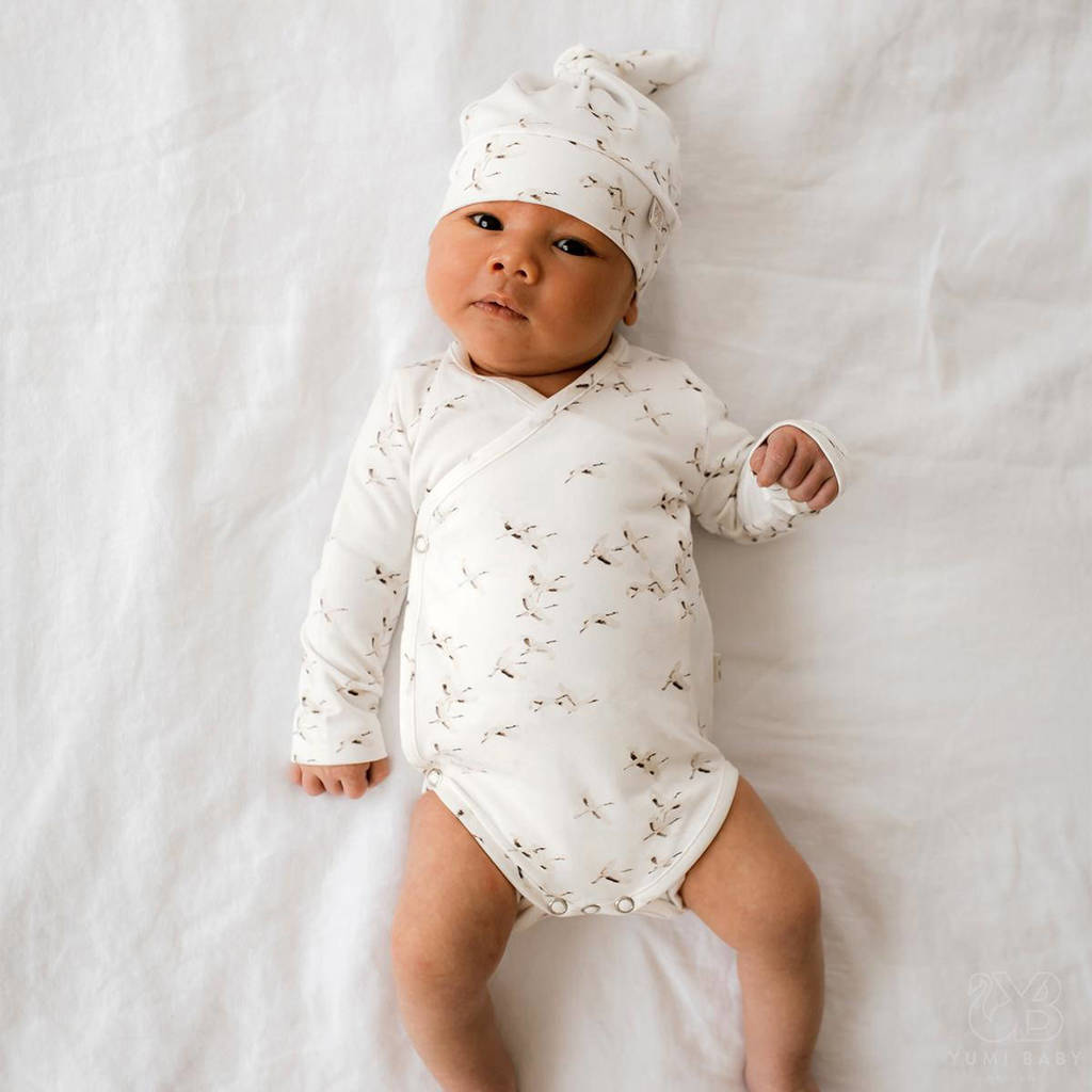 Yumi Baby romper met overslag Cranebirds