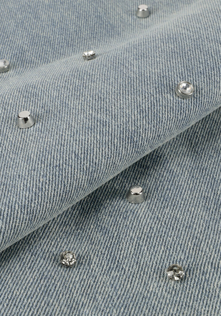 blauwe alix the label straight leg jeans ladies woven embellished denim pants