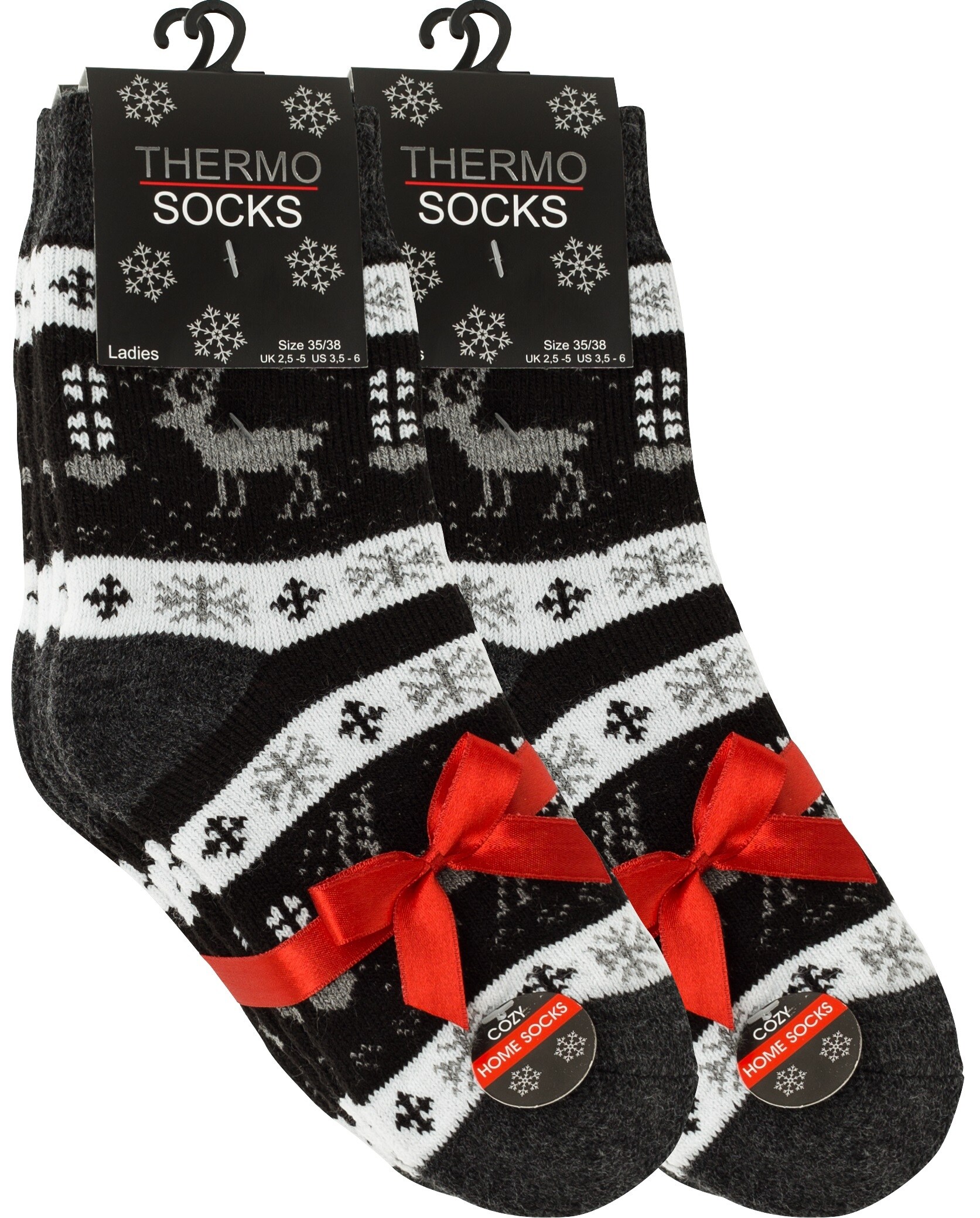 Yenita® 4 Paar Damen Thermosocken mit Innenfutter, Vollfrottee