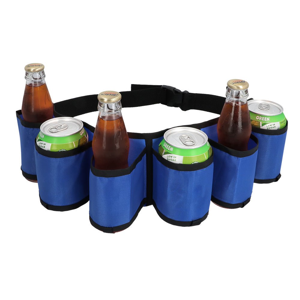 Blauw Zwarte Drinkgordel Voor 6 Blikjes