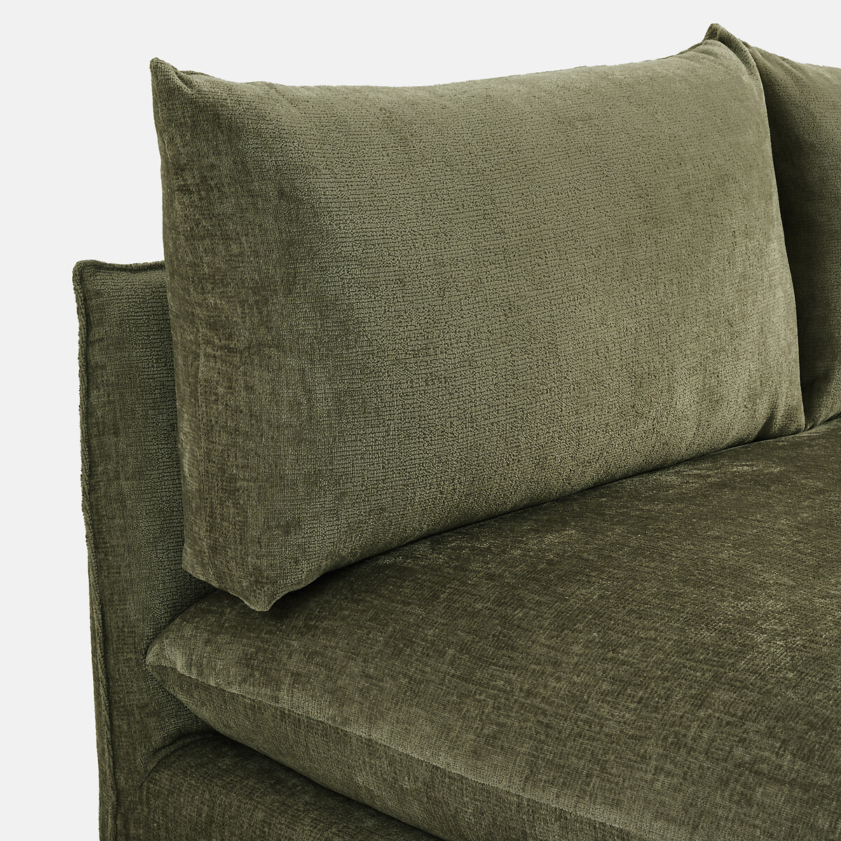 LA REDOUTE INTERIEURS<br>Sofá modular de 2 lugares. Veludo Malo texturizado