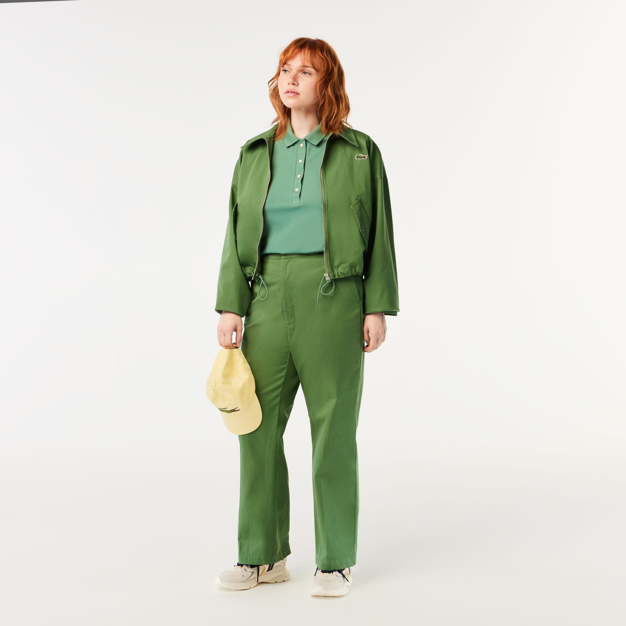 Polo L.12.D slim fit en mini piqué stretch Manches Courtes - Vert - Lacoste - Femme