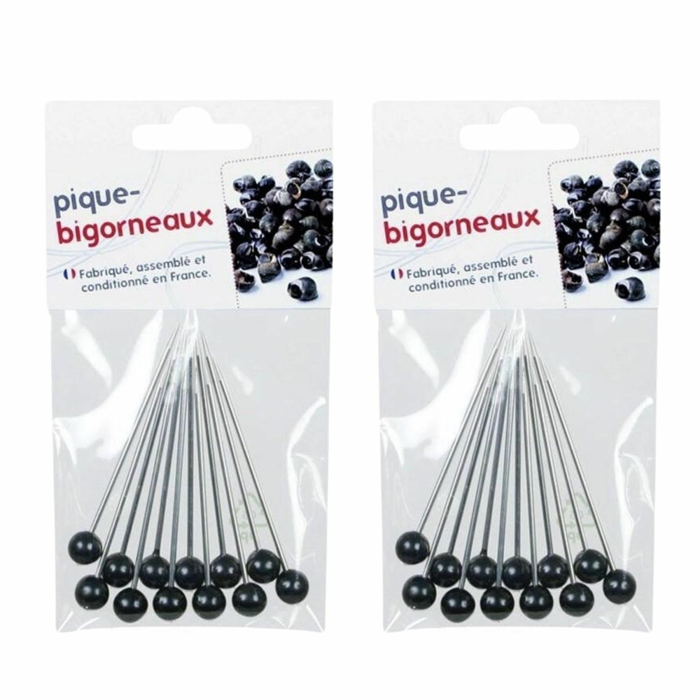 24 piques à bigorneaux à embout noir