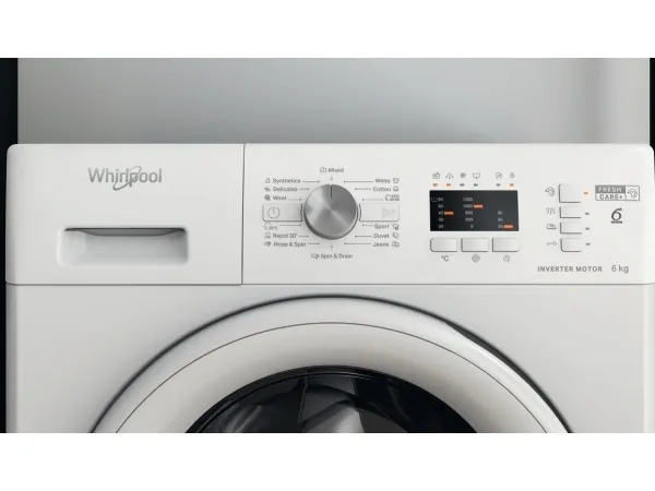 Whirlpool FFL 6238 W EE - Vaskemaskine - bredde: 59.5 cm - dybde: 57.5 cm - højde: 84.5 cm - frontbetjening - 52 liter - 6 kg - 1200 rpm - hvid