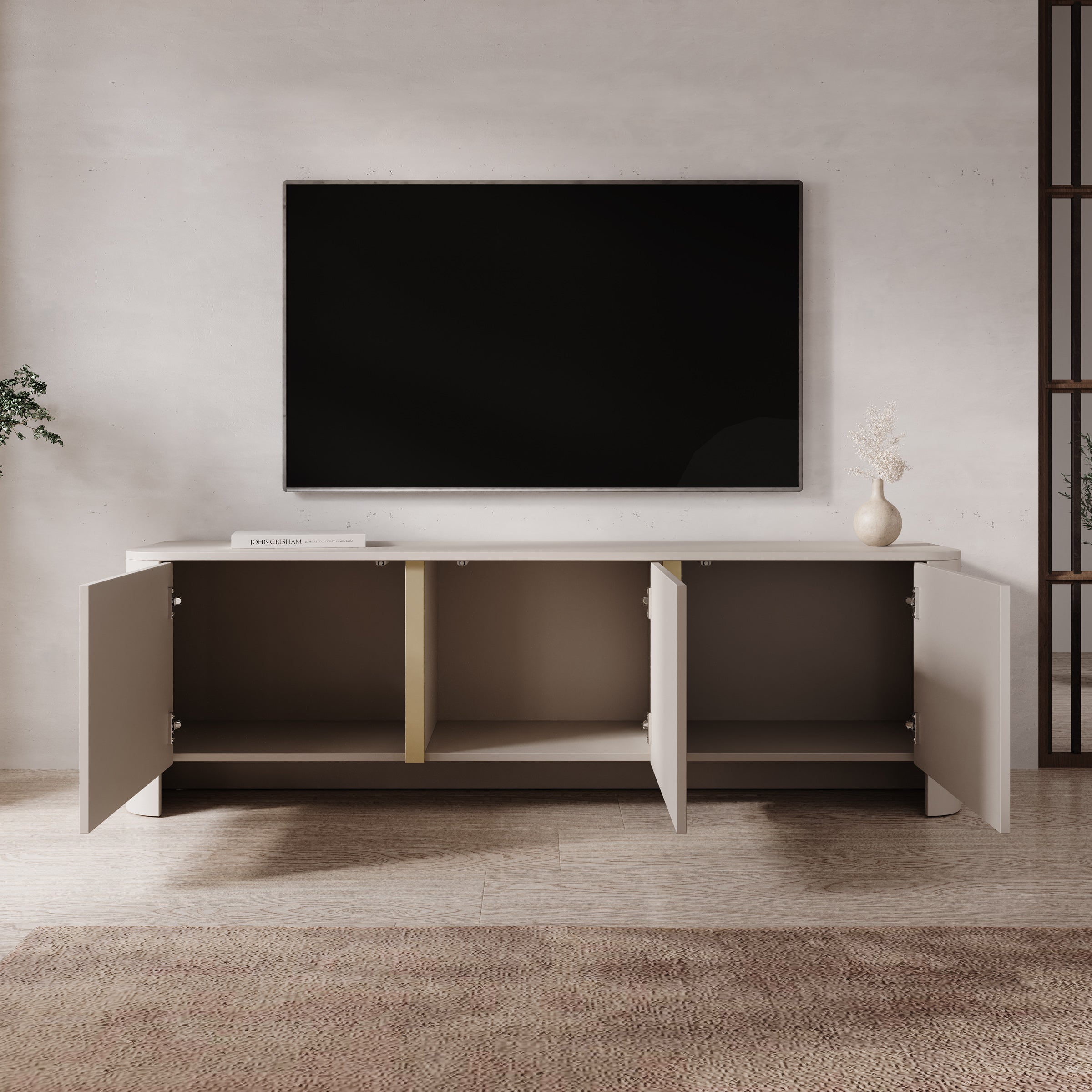 Meubella - Barbados - TV-Meubel - Beige - 168 cm