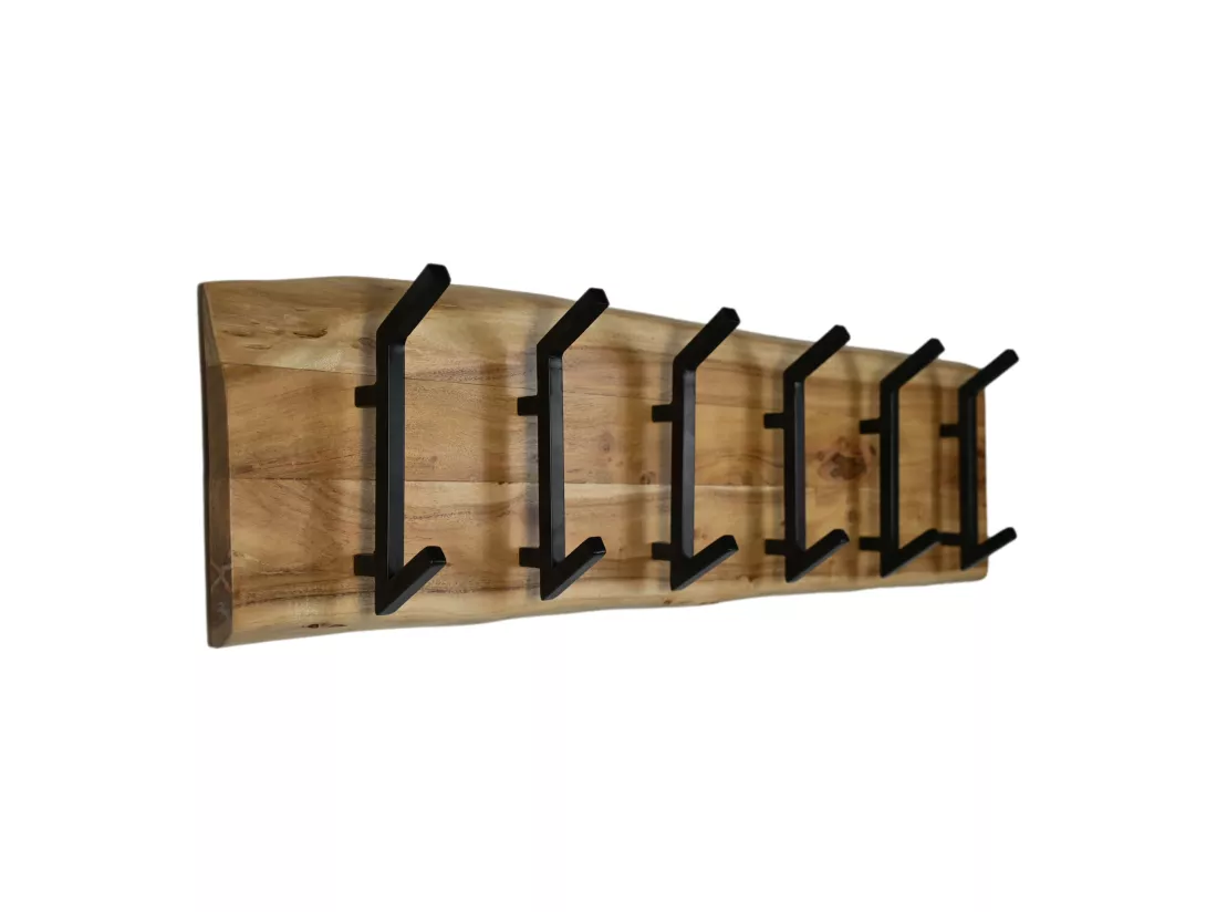 Soho Live Edge - Porte-manteaux - Bois d'acacia/métal - Coloris Naturel - 100x13x25 cm