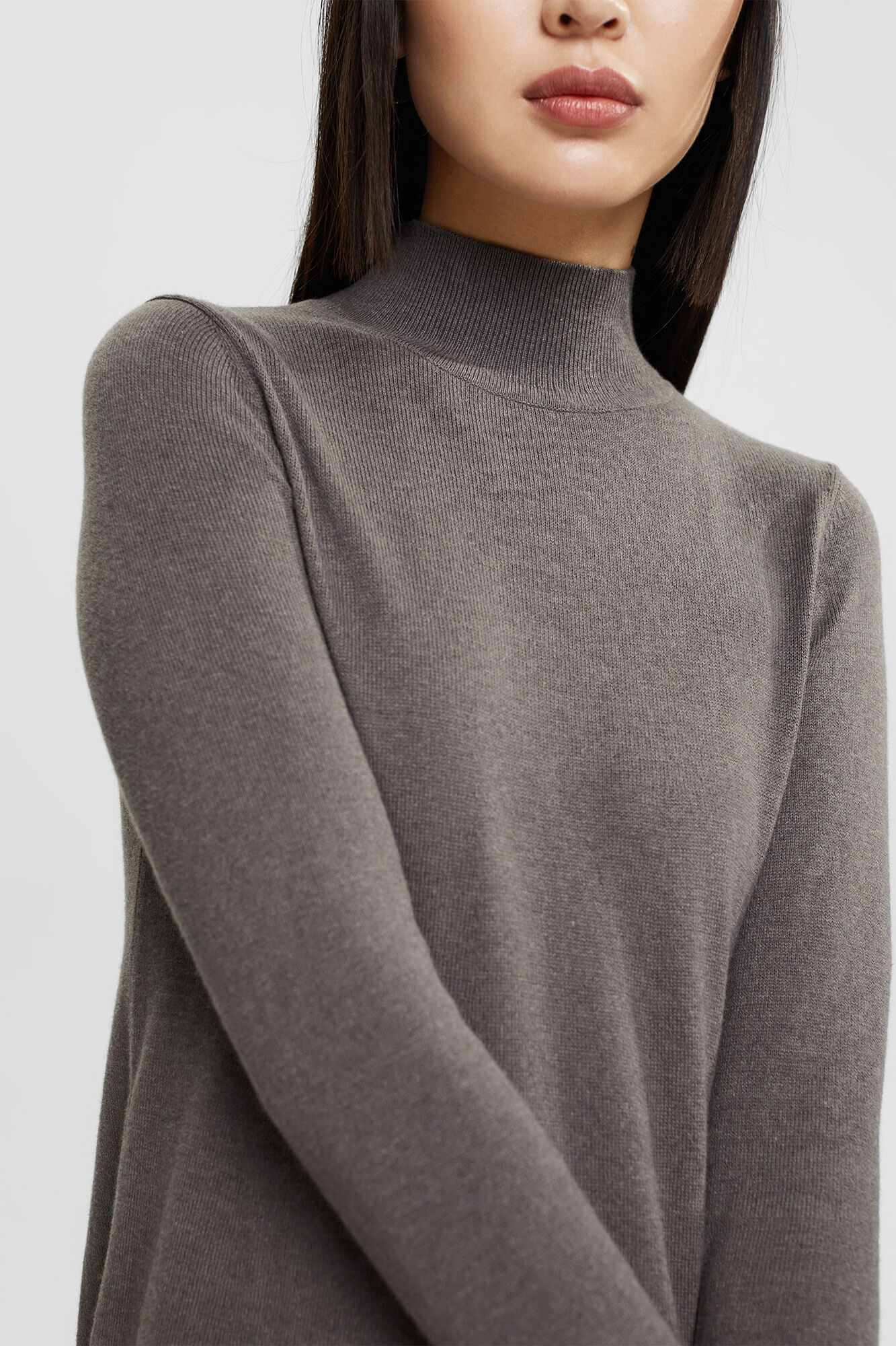 Vestido de malha com cashmere - Cinza