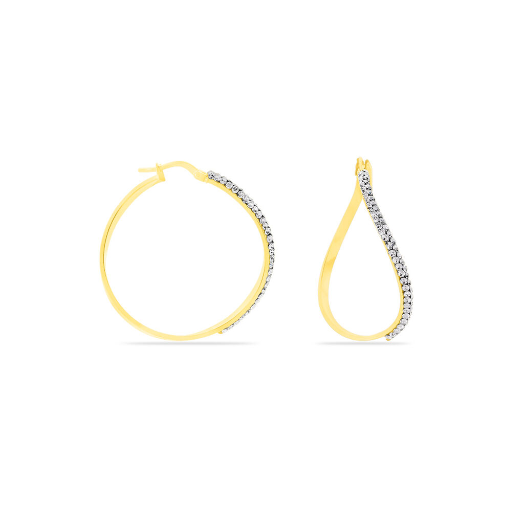 Créoles Honey Or Jaune Strass