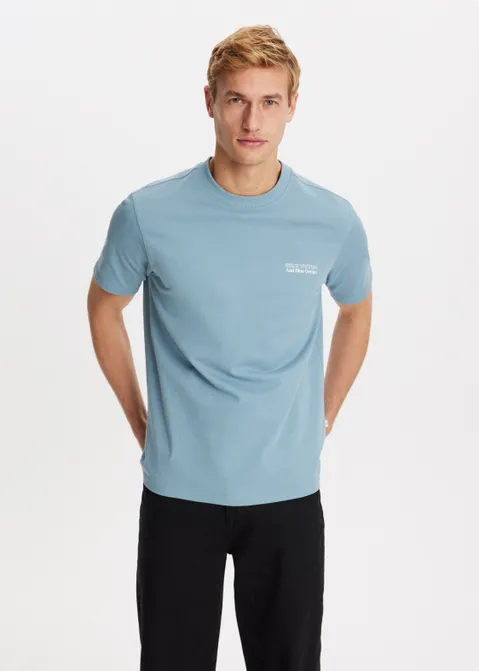 T-shirt met merk logo blauw (BLW.I)