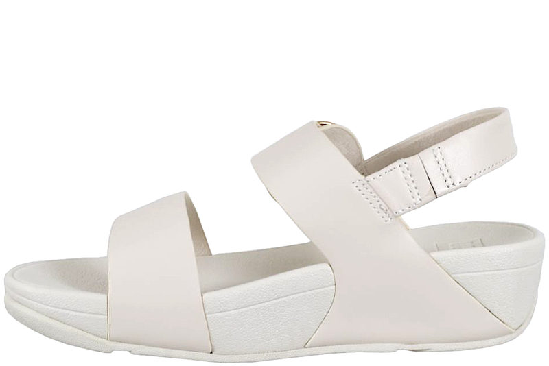 FITFLOP LULU RESIN-BUCKLE LEATHER BACK-STRAP SANDALS WHITE