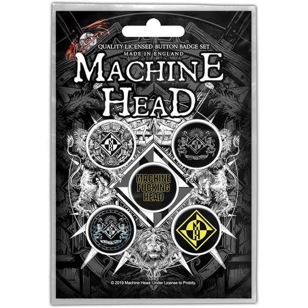 Machine Head Button Badge Pack: Crest (Retail Pack)