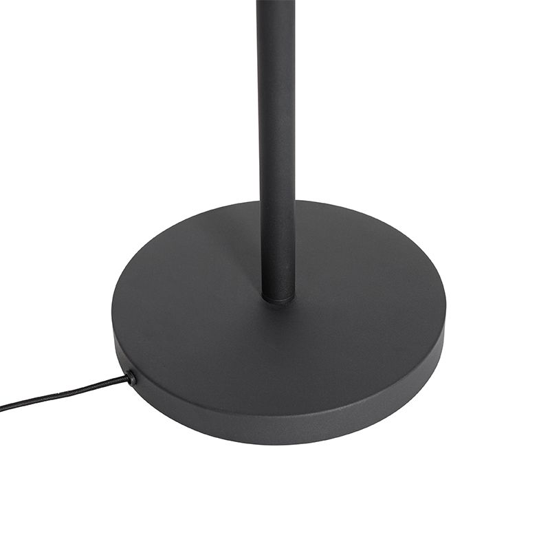 Vloerlamp zwart met witte binnenkant en leeslamp - Jelena