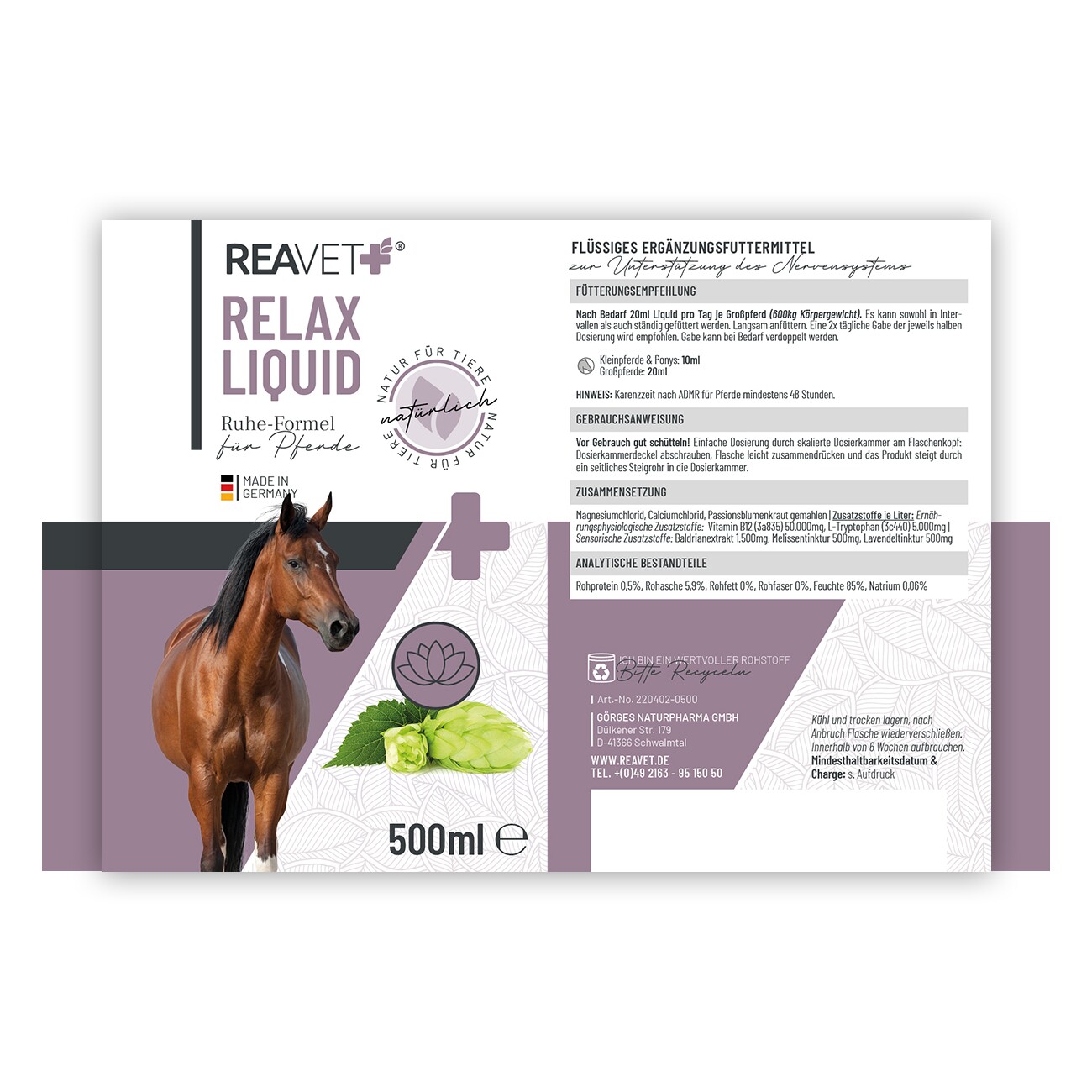 REAVET Relax Liquid für Pferde 500ml