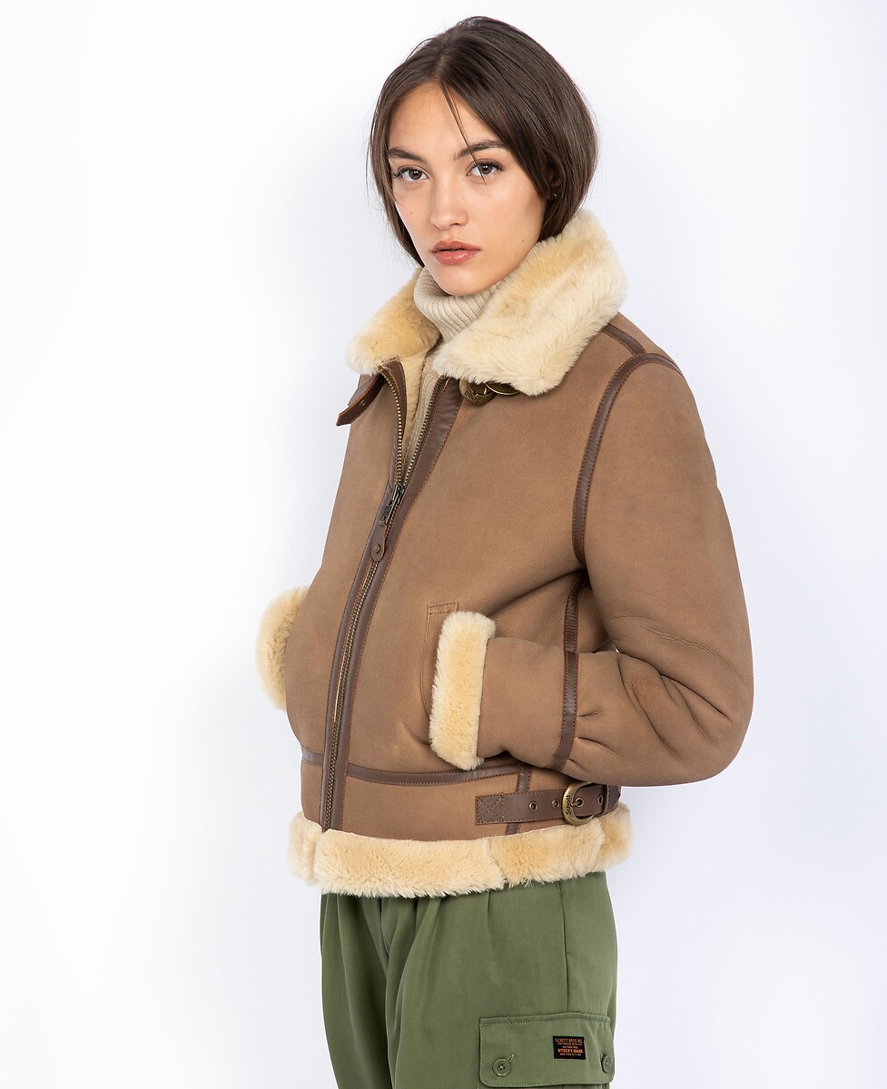 Jaqueta bomber de pele de carneiro SCHOTT LCW1255A