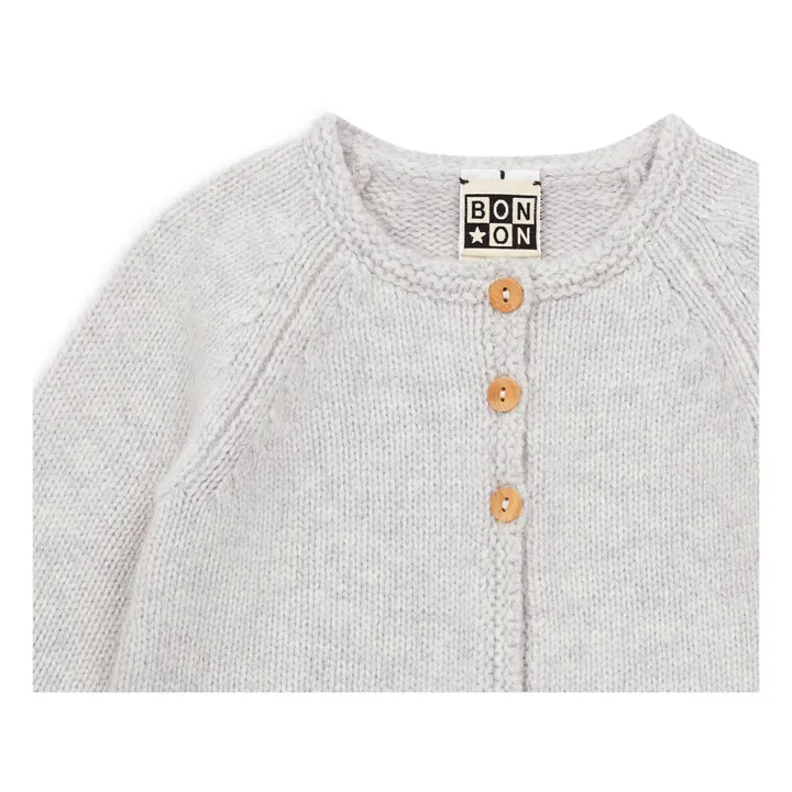 Bonton Cardigan Mérinos Mulot | Gris chiné