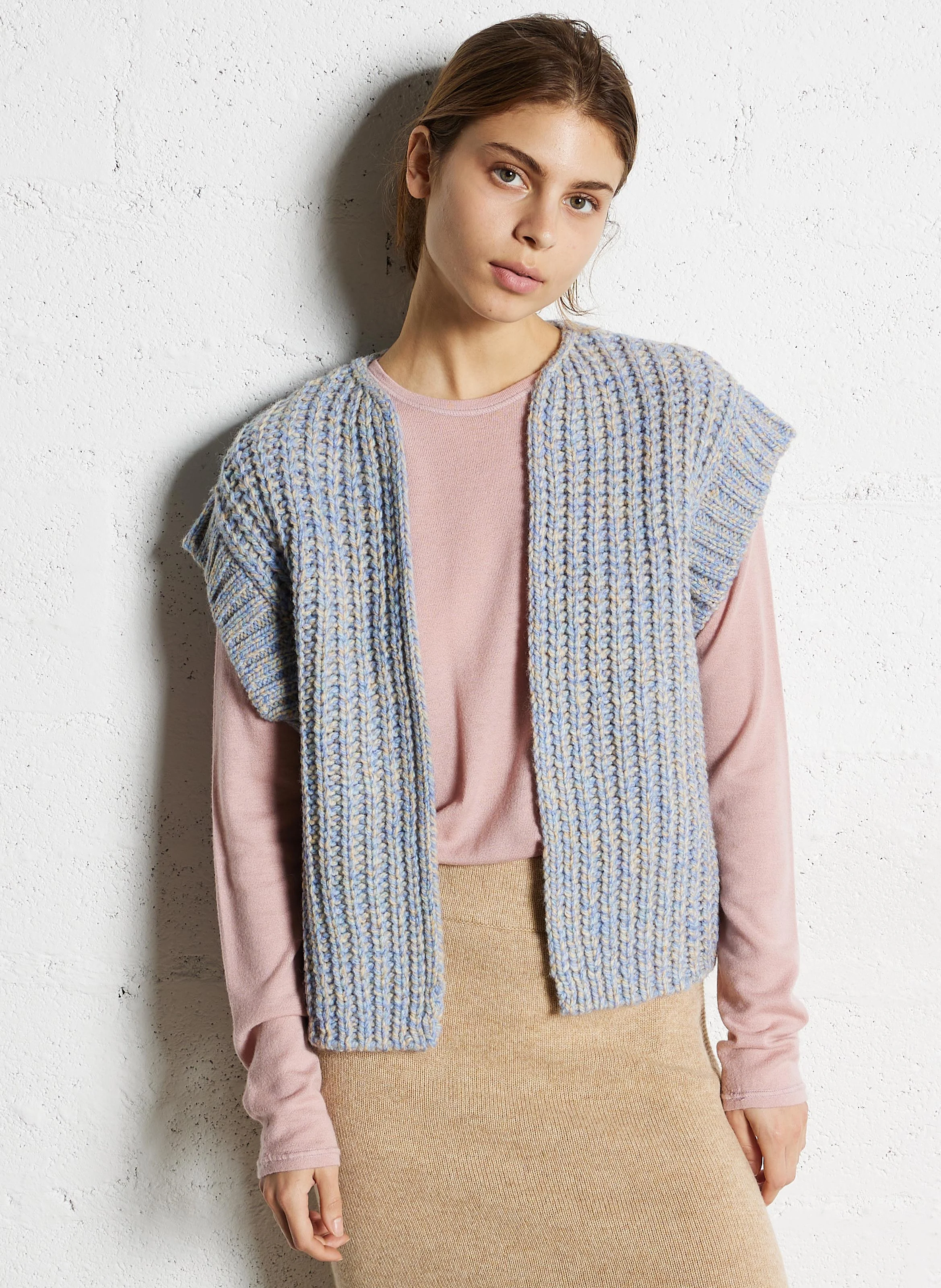 CLARENCE - Veste droite en laine mélangée | Beige