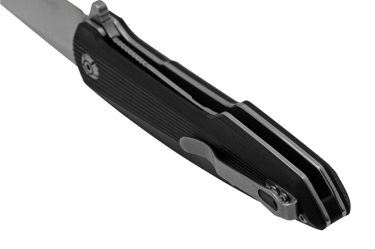 QSP Knife Phoenix QS108-C1, Satin D2, Black G10, zakmes