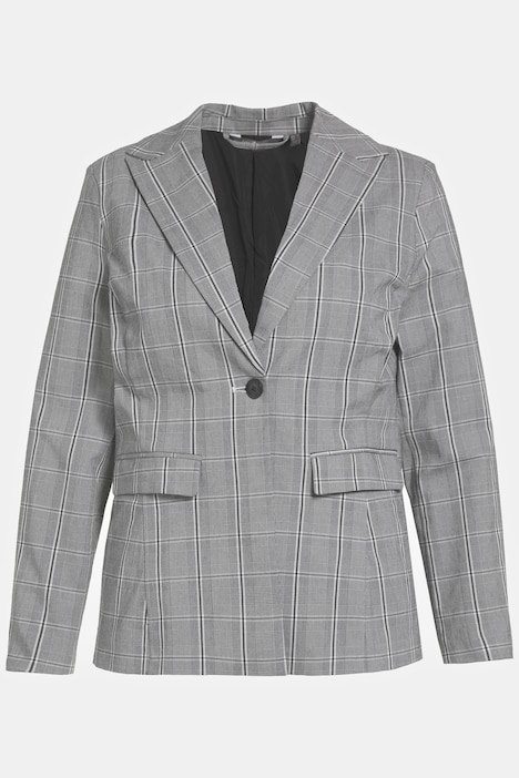 Blazer, Karomuster, Oversized, Reverskragen