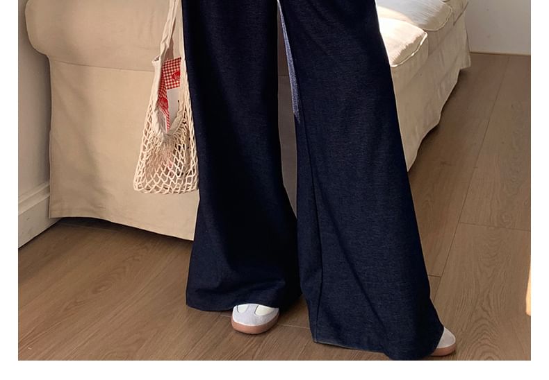 Hafand - High Rise Plain Wide Leg Pants