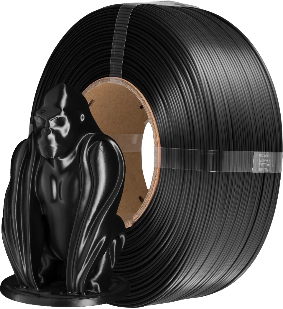 AzureFilm  PLA Silk Refill Black, 1,75 mm / 1000 g    Hochwertiges Filament mit Silk-Effekt in Black, ohne Spule