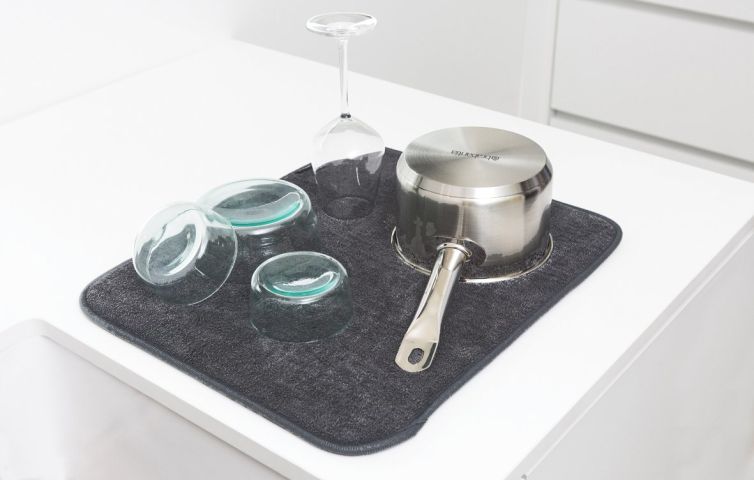 SinkSide Microvezel afdruipmat 47 x 40 cm - Dark Grey