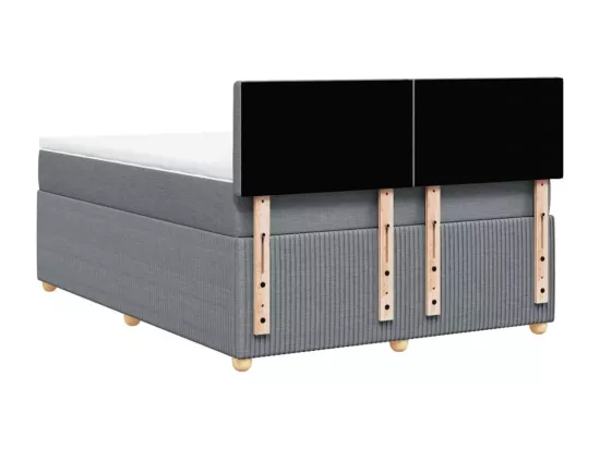 Sommier à lattes de lit avec matelas Gris clair 160x200cm Tissu