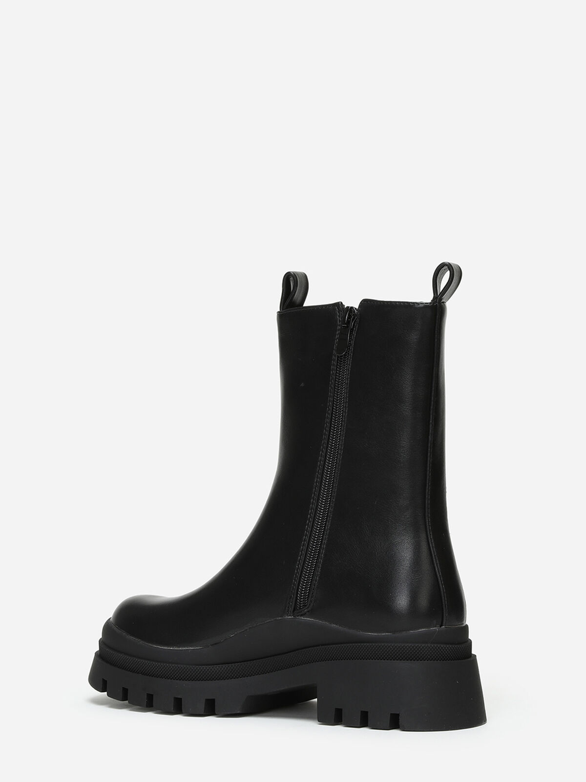 Bottines chelsea en simili crantées- Noir