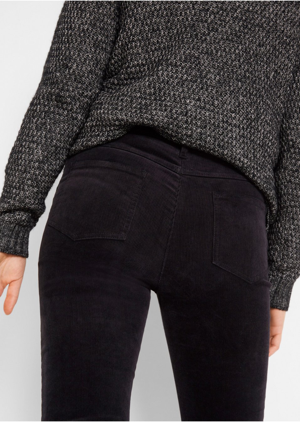 Pantalon stretch en velours côtelé, Straight