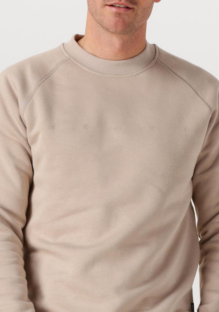 beige genti trui basic logo sweater