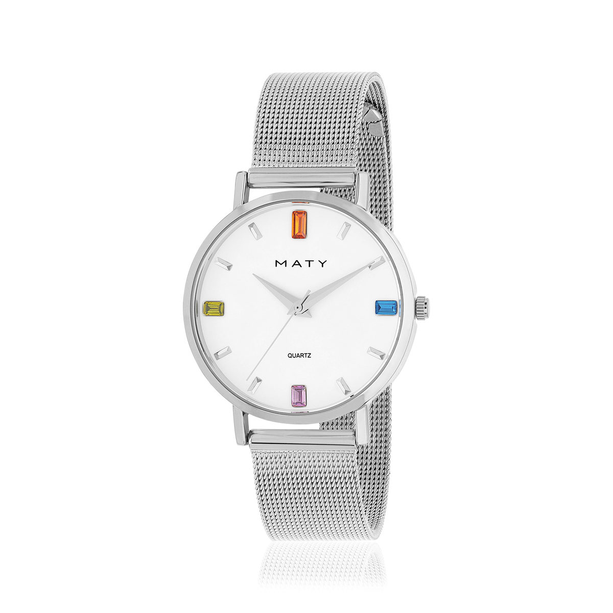 Montre femme chromée bracelet acier