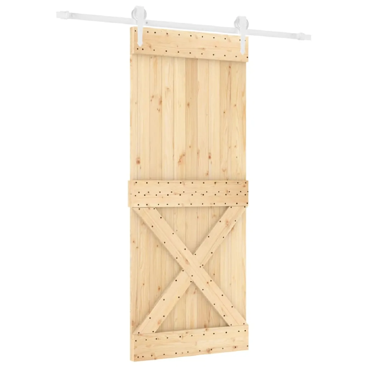 vidaXL Porte coulissante pin massif 90x210 cm avec kit