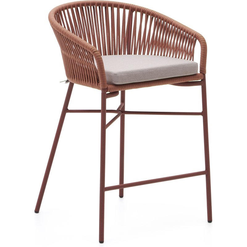 Tabouret Yanet - corde - structure acier galvanisé H 65 cm