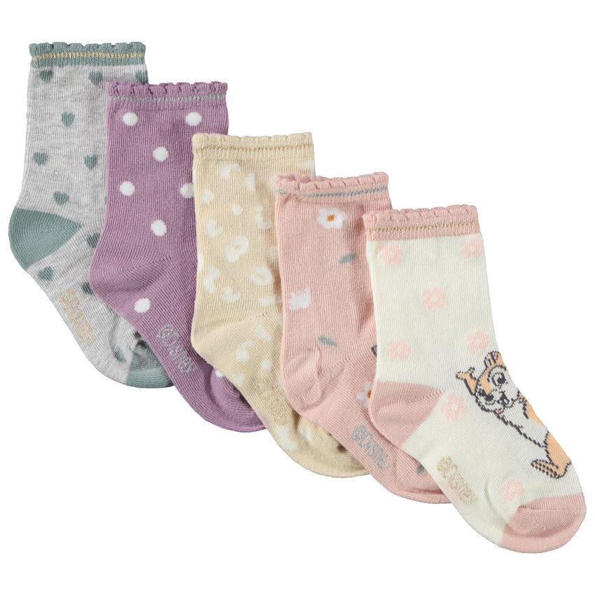 Lot de 5 paires de chaussettes Disney pour bébé fille - Multicolore
