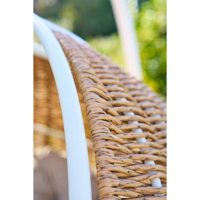 Fauteuil oeuf suspendu ORBIANA Taupe & Blanc