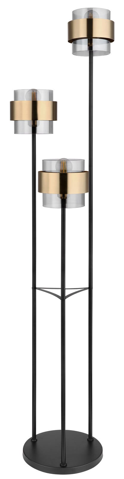 MILLEY Stehlampe goldfarben, schwarz 1,D/H: 43 x 167 cm, Glas, Metall