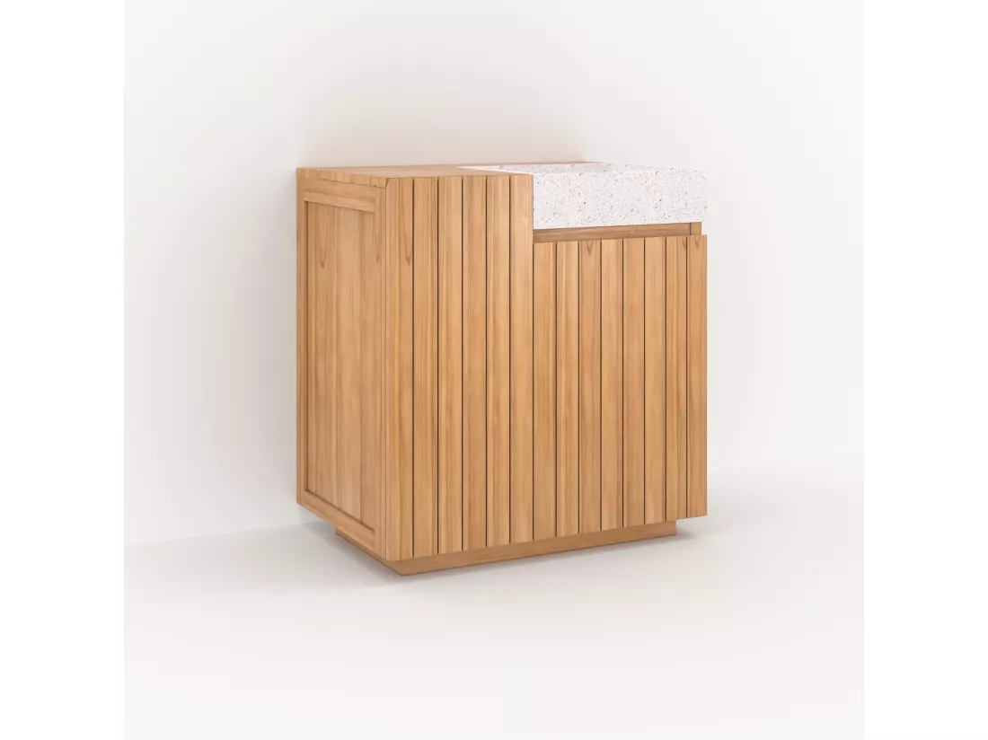 Meuble de salle de bain en bois avec vasque intégrée 80 cm - Noa