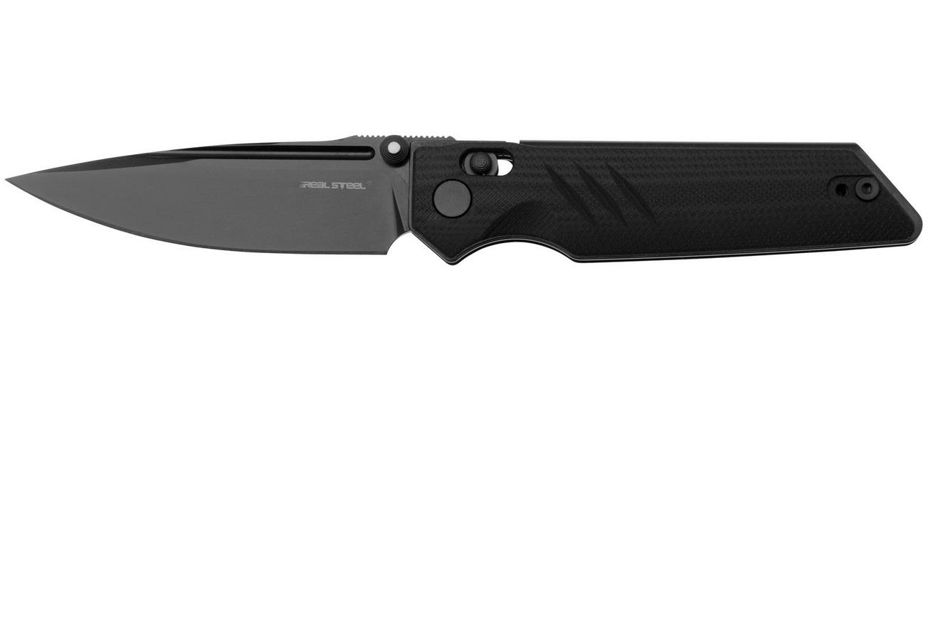 Real Steel Sacra Pro 7714BB PVD Böhler K110, Black G10, zakmes
