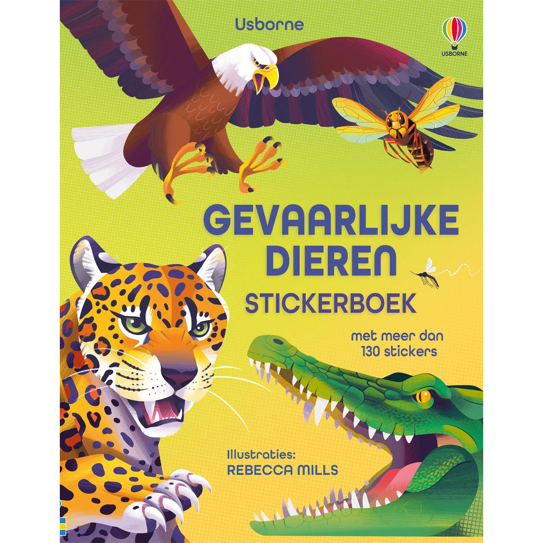 Uitgeverij usborne stickerboek gevaarlijke dieren