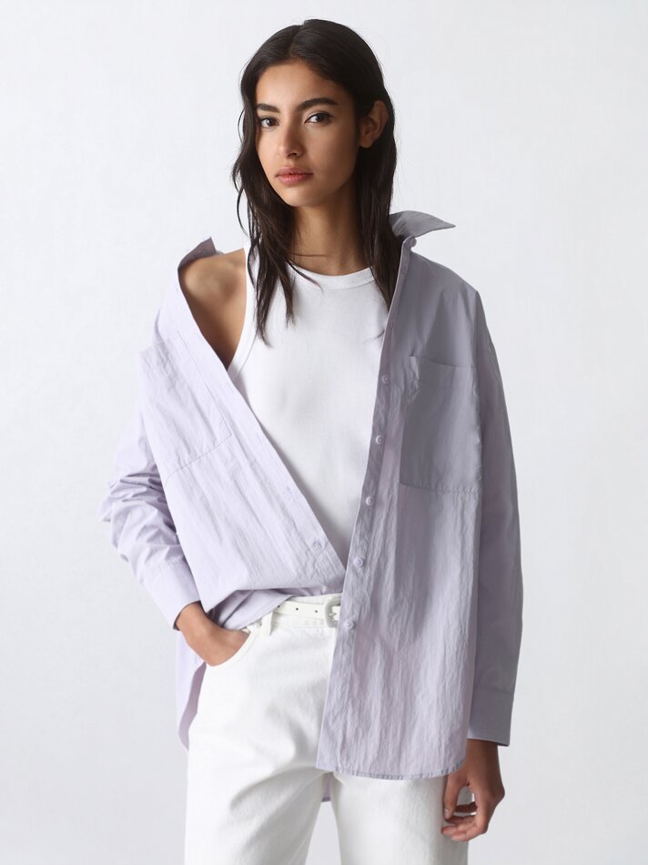 Camisa de manga comprida oversized - Lilás