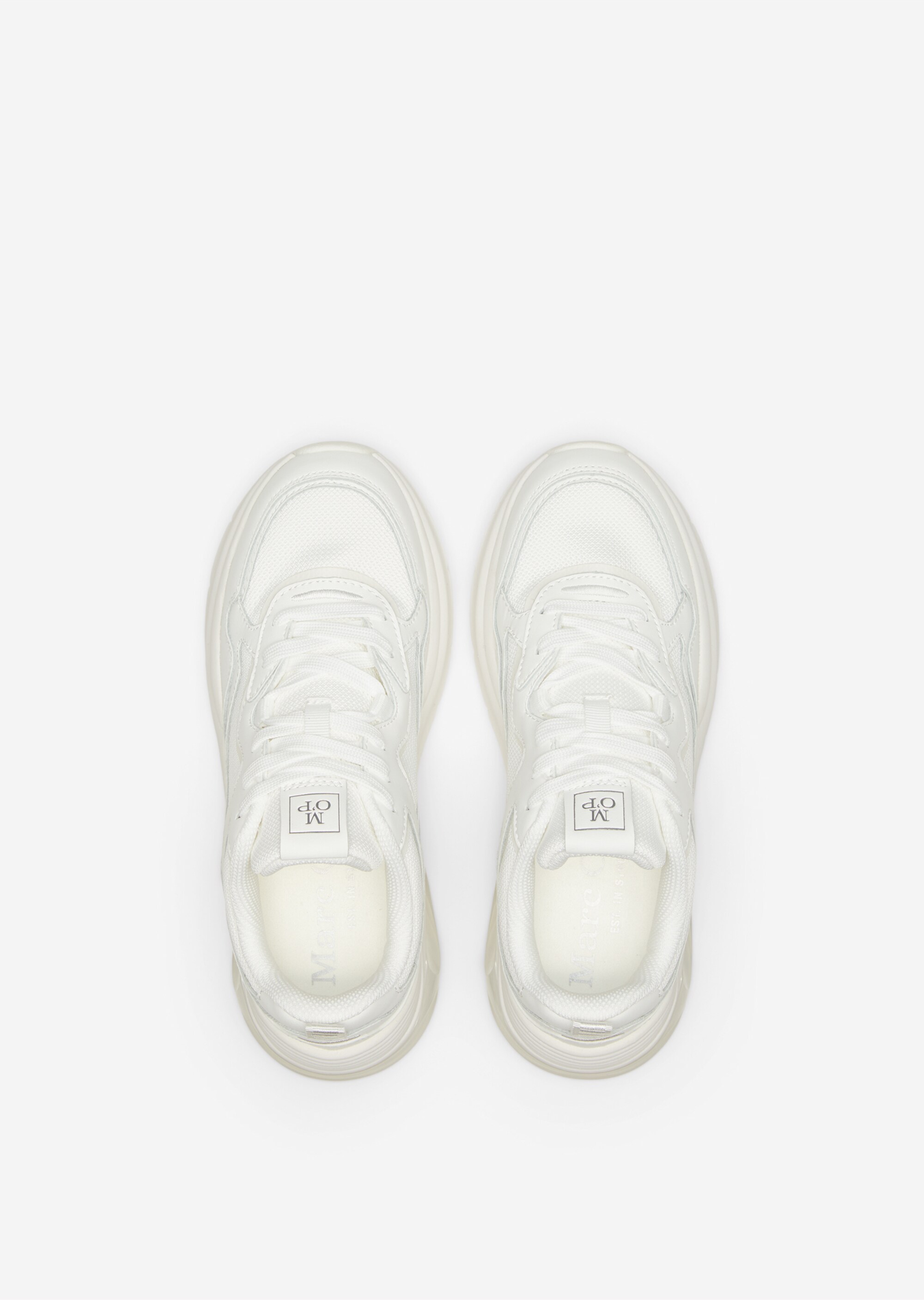 Bulky-Sneaker aus recycelter Leder-Textil-Kombination