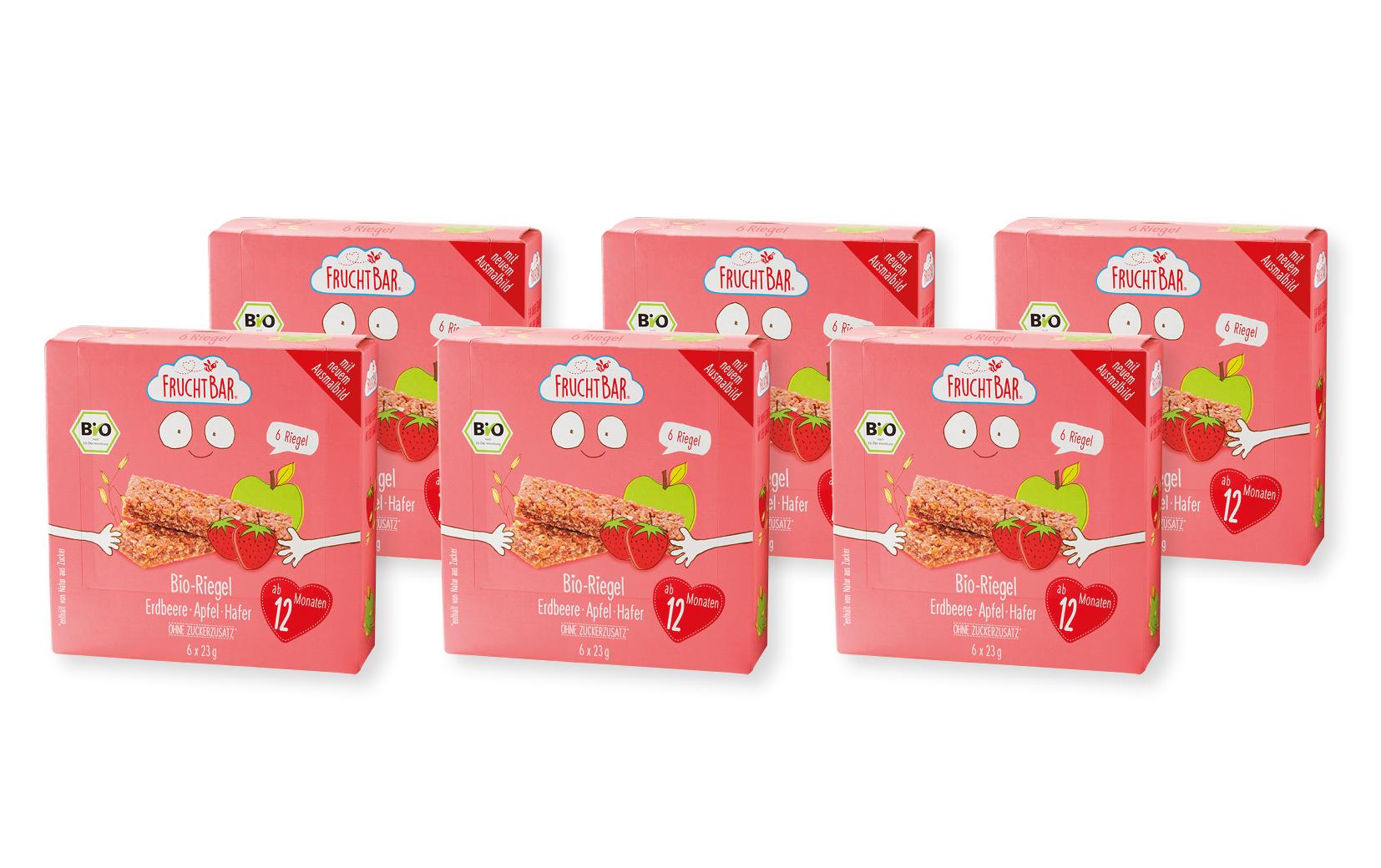 Riegel Erdbeere, Apfel, Hafer 6 x (6 x 23g)Früchteriegel