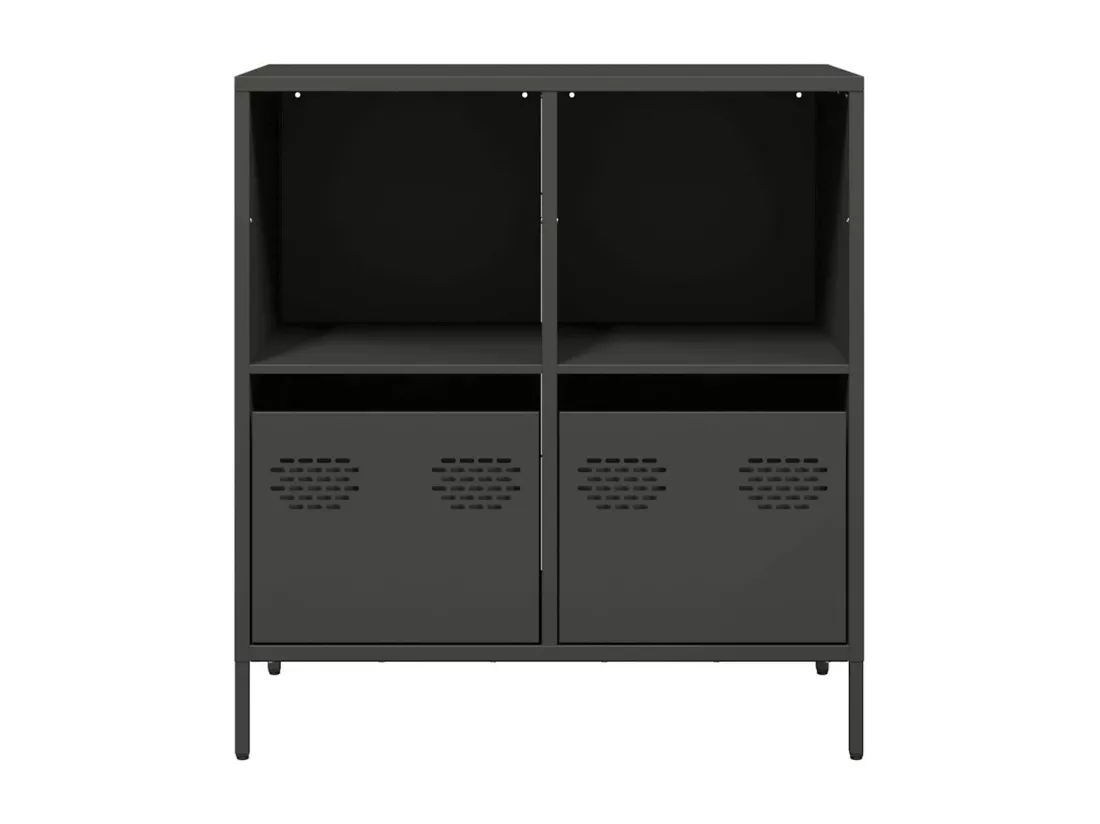 Buffet noir 68x39x73,5 cm acier laminé à froid