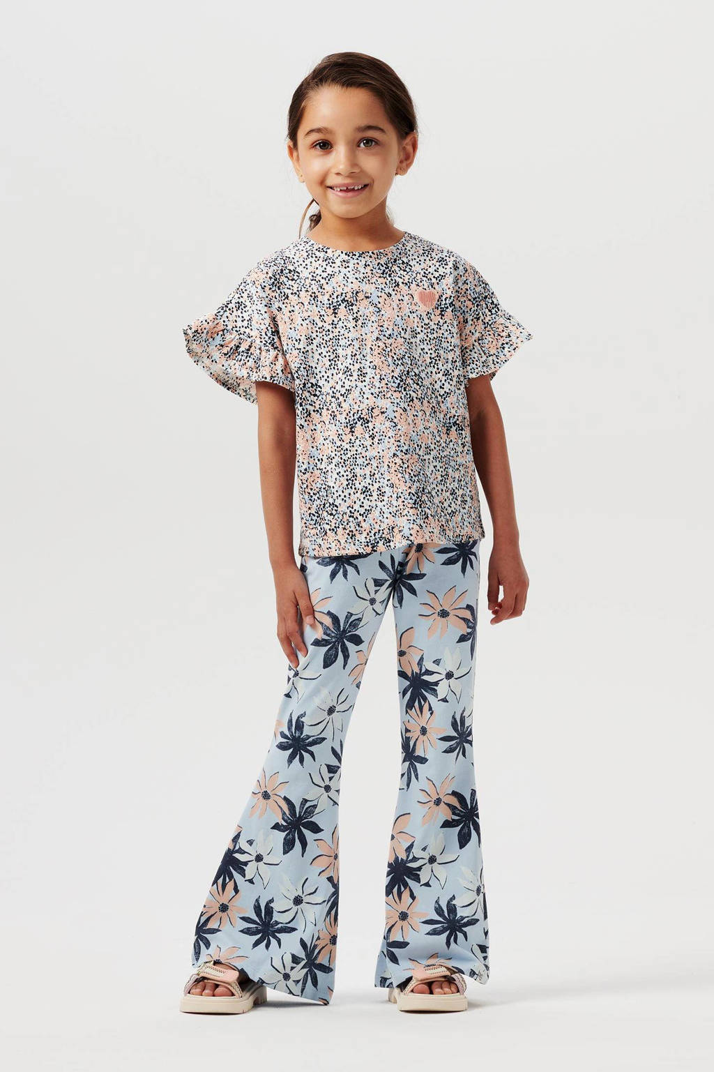 Noppies T-shirt Pembroke met all over print oranje