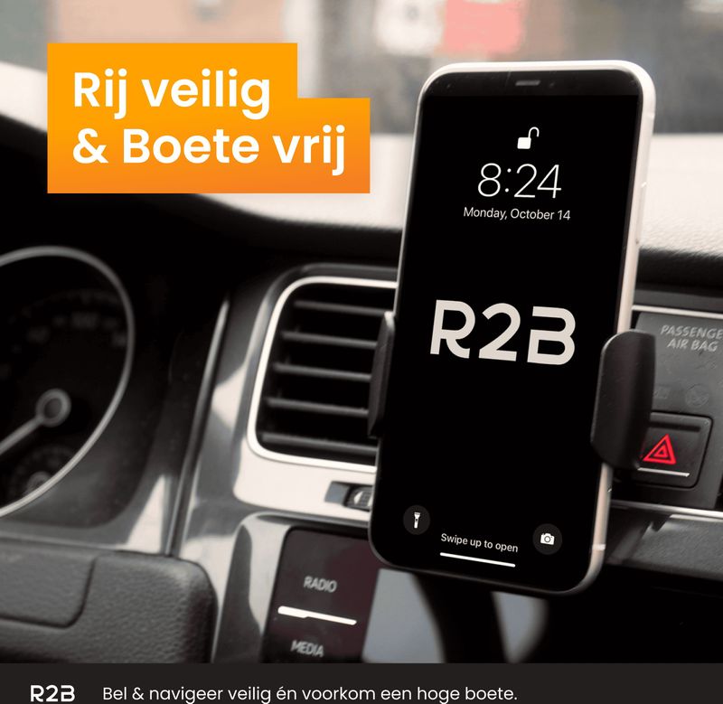 R2B® Telefoonhouders Auto Ventilatie Rooster - Gsm Houder Auto - Autoaccessoires - Auto Telefoonhouder - Model Amsterdam