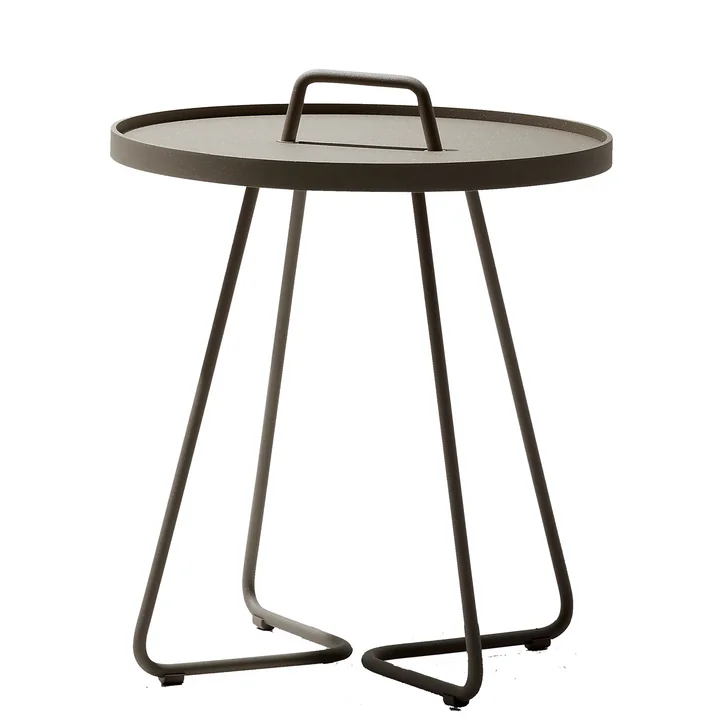 Cane-line - On-the-move Beistelltisch Outdoor, Ø 52 x H 60 cm, taupe
