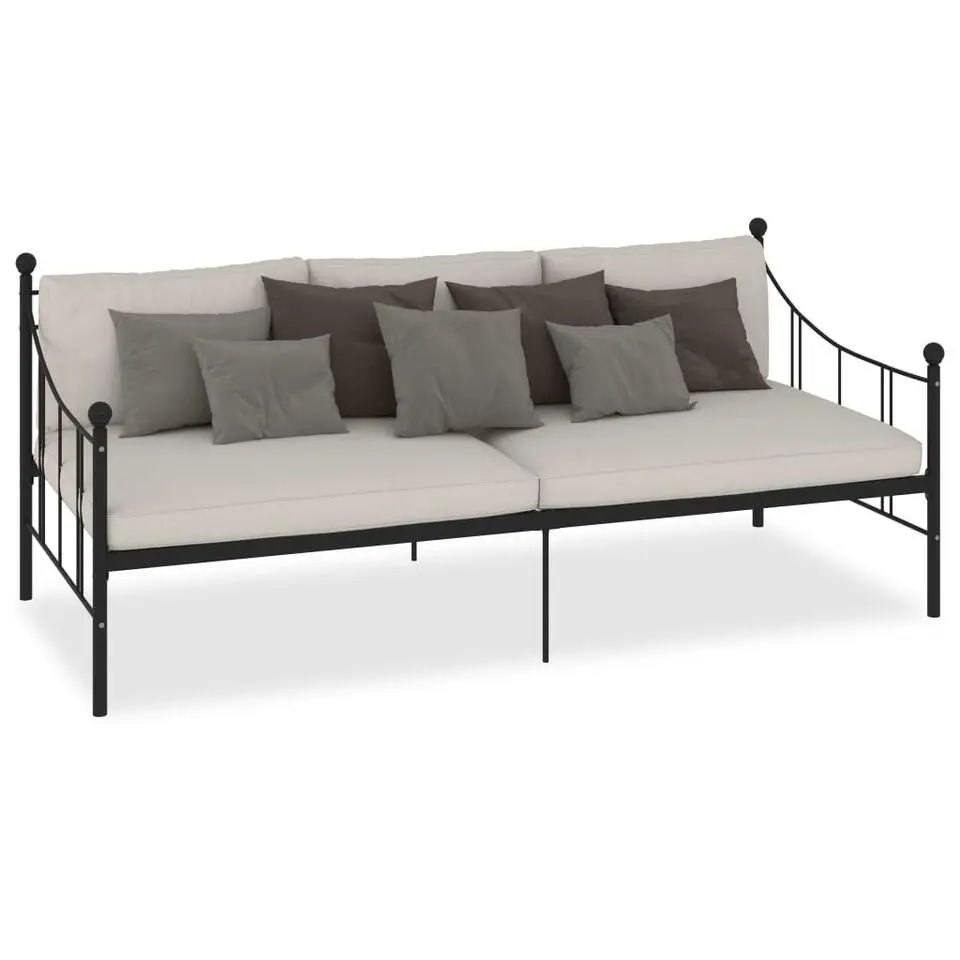 vidaXL - Bedbank excl lade - Zwart - Metaal - 90 x 200 cm