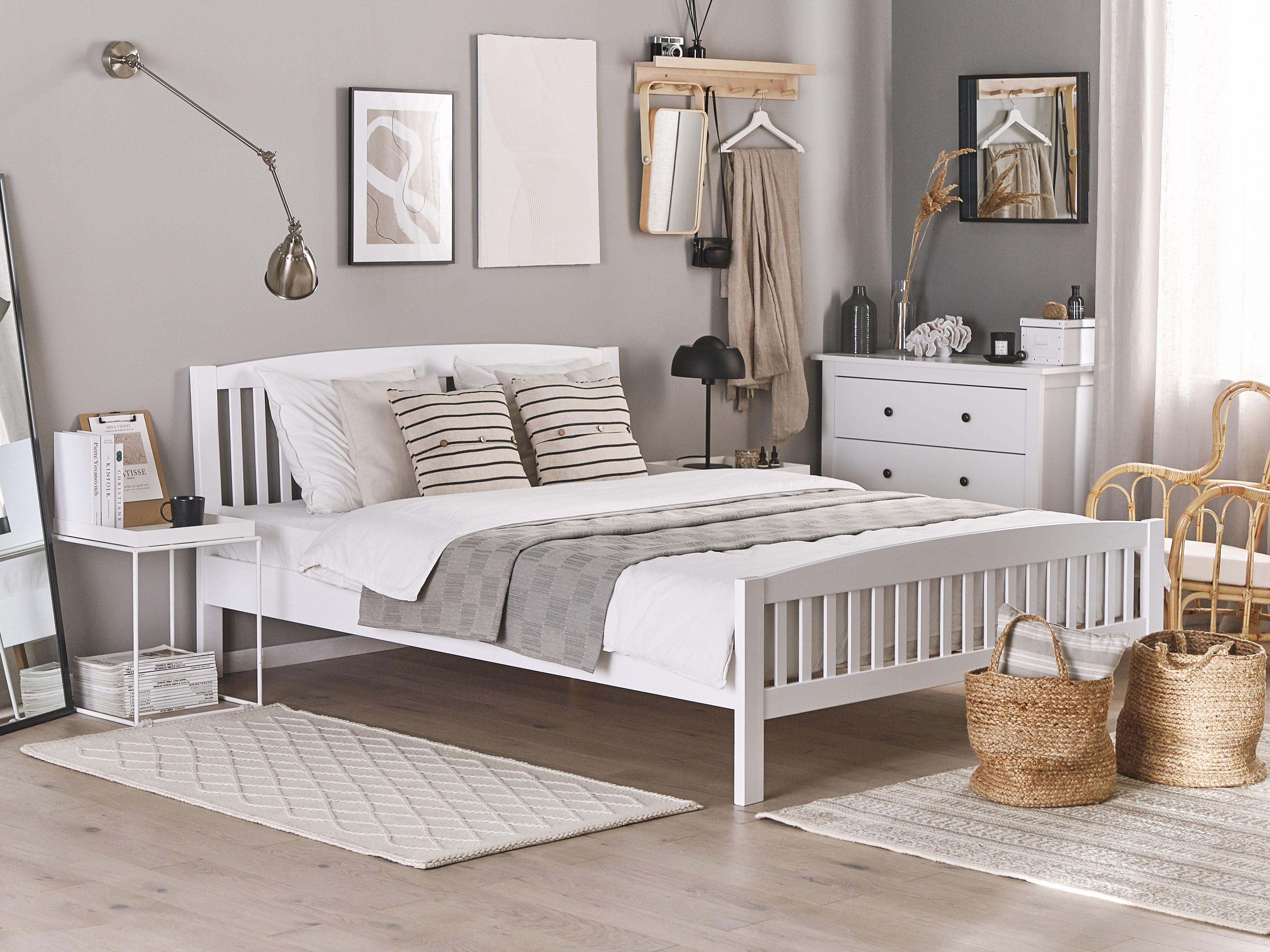 Bed Dennenhout CASTRES 180 x 200 cm Wit
