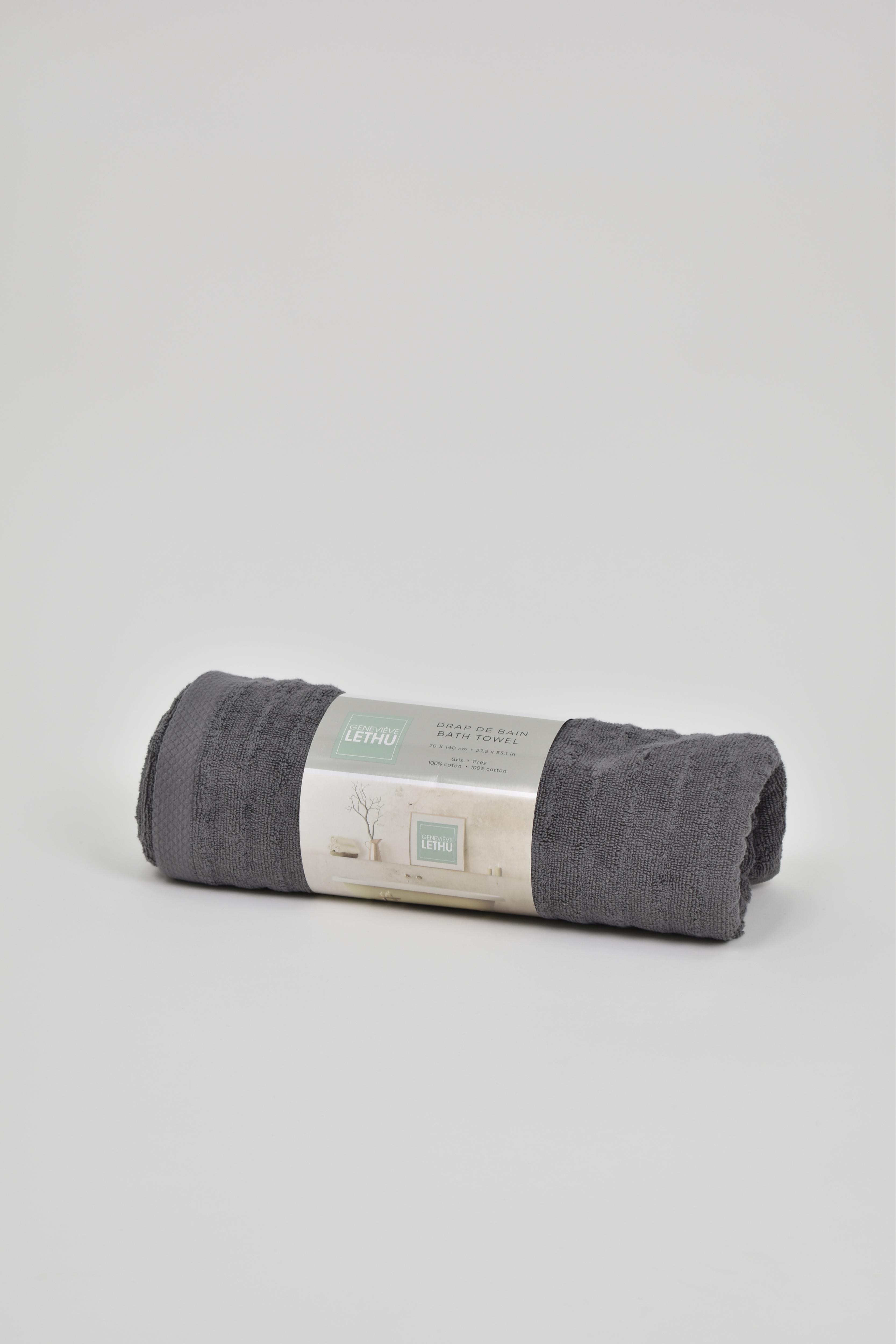 DRAP DOUCHE 70X140CM GENEVIEVE LETHU 550G GRIS