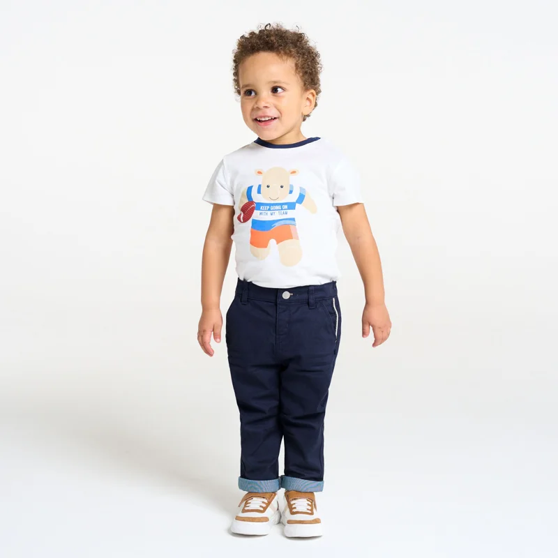 Pantalon coton fantaisie bleu bébé garçon Bleu